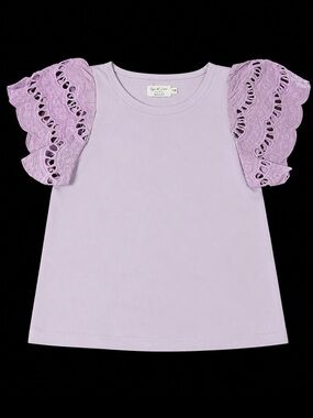 Shop the Mint Luna Lavender Eyelet Top Girls Size 7/8